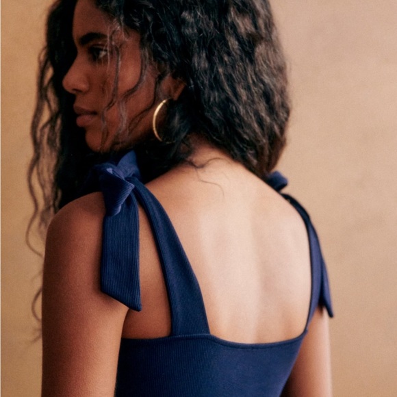 Sezane Evie dress in navy - Picture 2 of 10